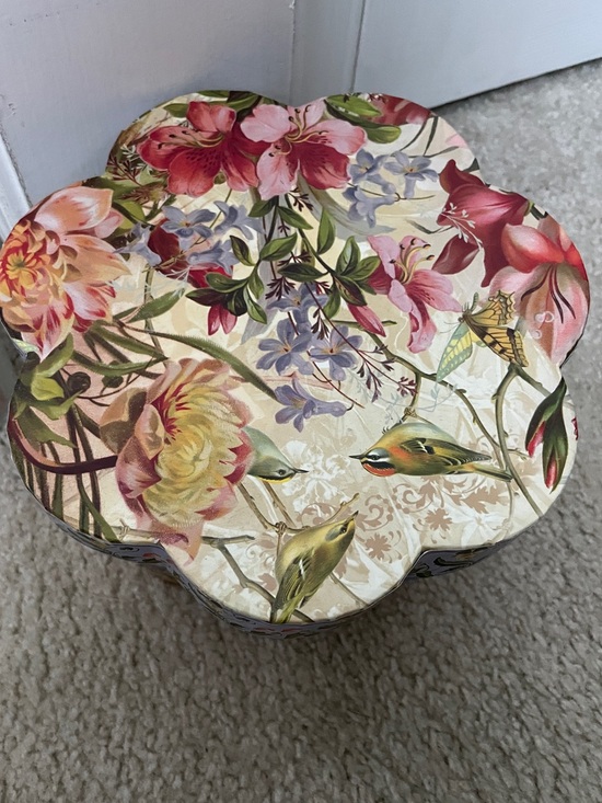 Other - Floral Bird Decorative Trinket Box - Cream and Pink